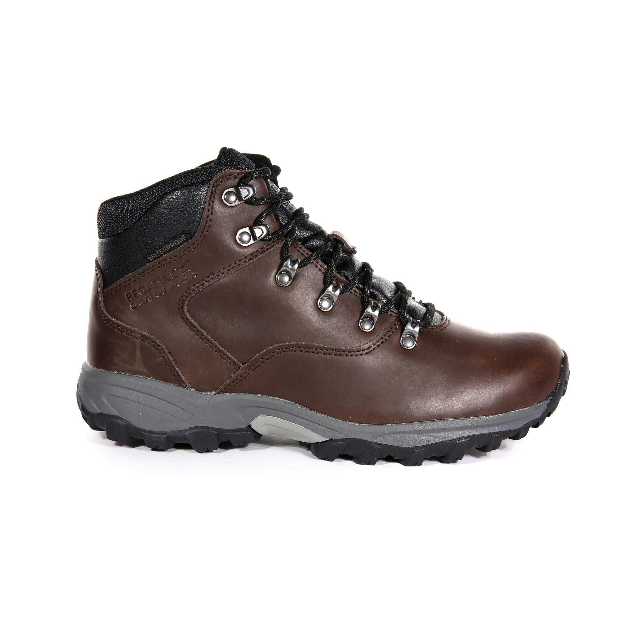 Regatta Men's Great Outdoors Bainsford Waterproof Leather Hiking Boots - Peat - 9.5 Uk - Peat - 50% Leather/50% Eva