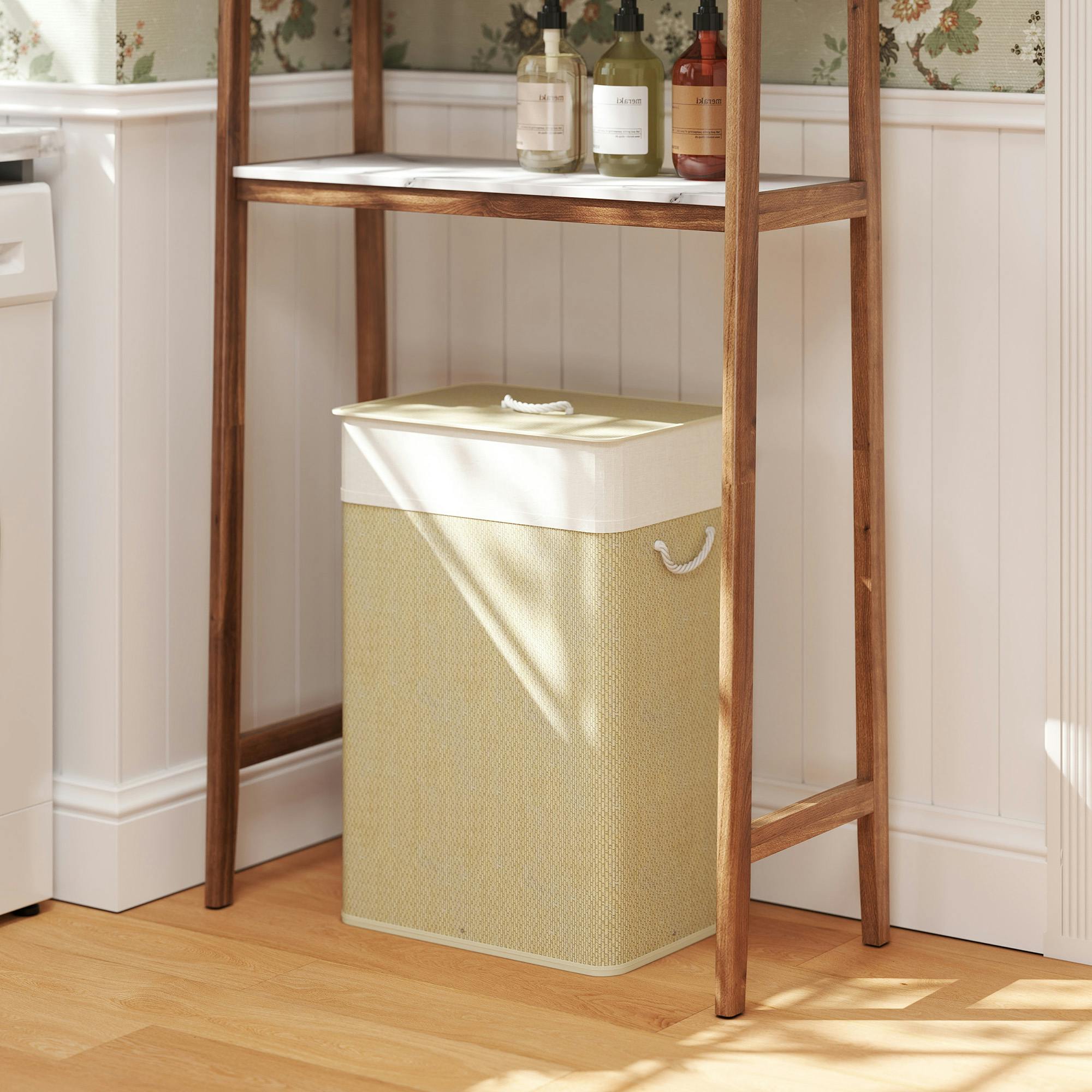 Rackhams Brown Laundry Hamper With Removable Washable Liner Bag,