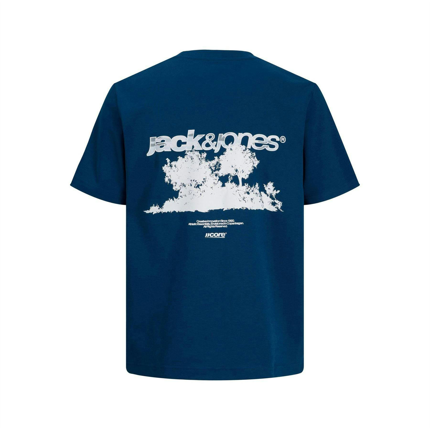 Jack And Jones Men's Logo T-Shirt - Poseidon - Xxl - Poseidon - 100% Cotton