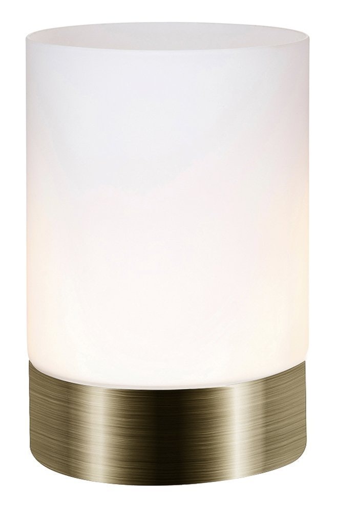 Rackhams Light Small Antique Brass Touch Dimmable Table Lamp With Frosted Glass Shade