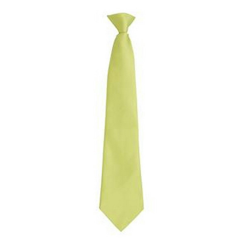 Premier (One Size, Lime) Mens Fashion ”Colours” Work Clip On Tie - Image 3