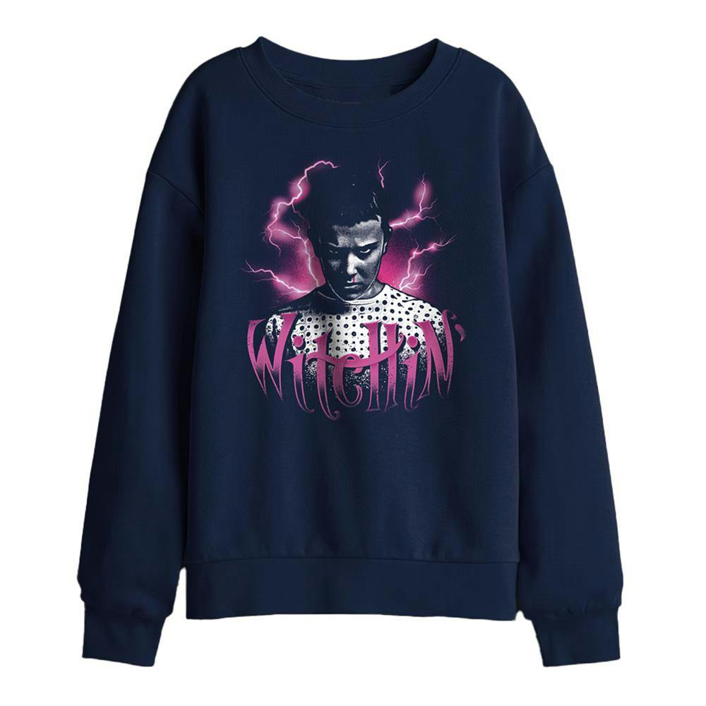 Stranger Things Kids Eleven Witchin Sweatshirt - Navy - 12-13 Years - Navy - 50% Cotton/50% Polyester