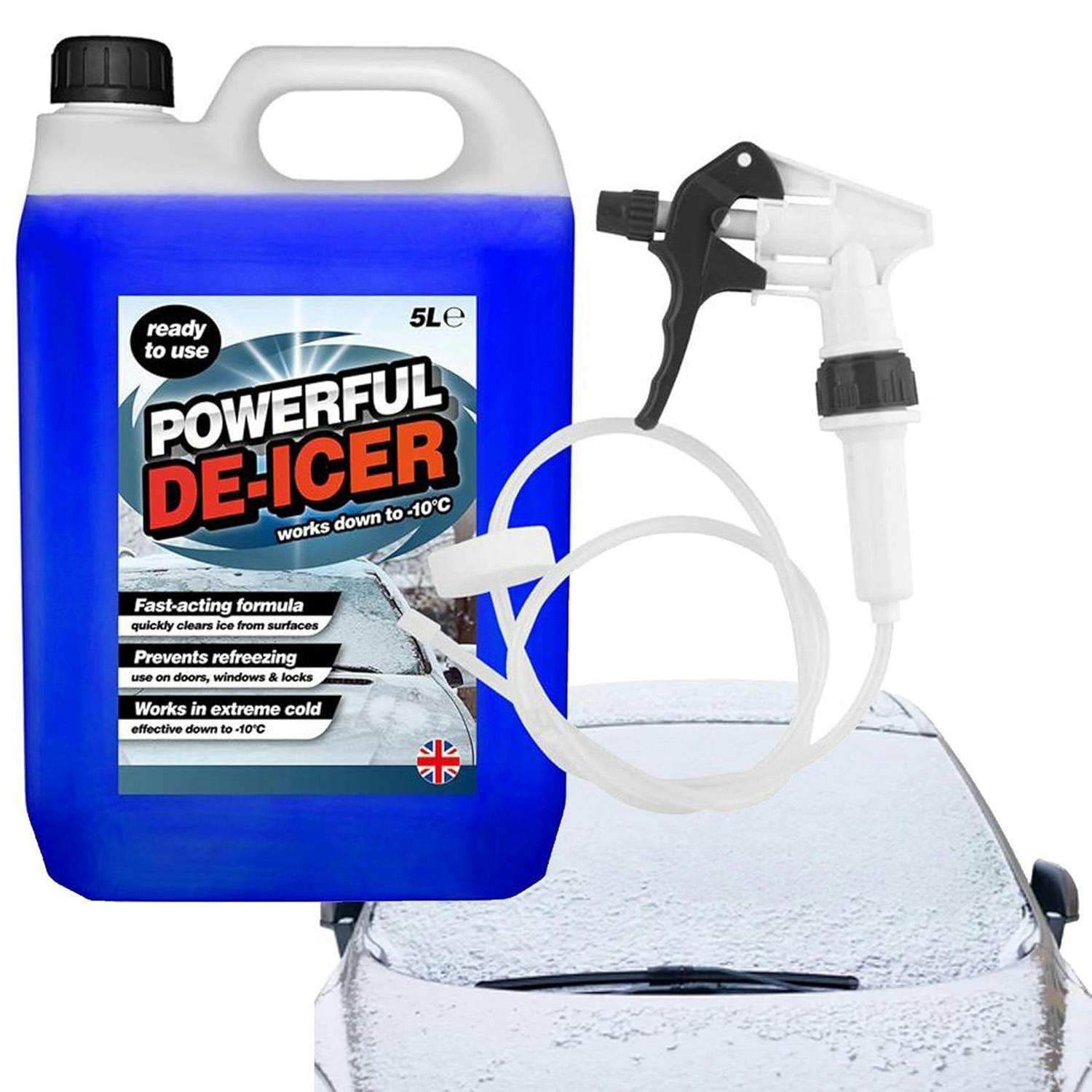 Storm Trading Group 5L Powerful De-Icer Fast-Acting Formula Windscreen Ice Remover With Long Hose Trigger - 4 X