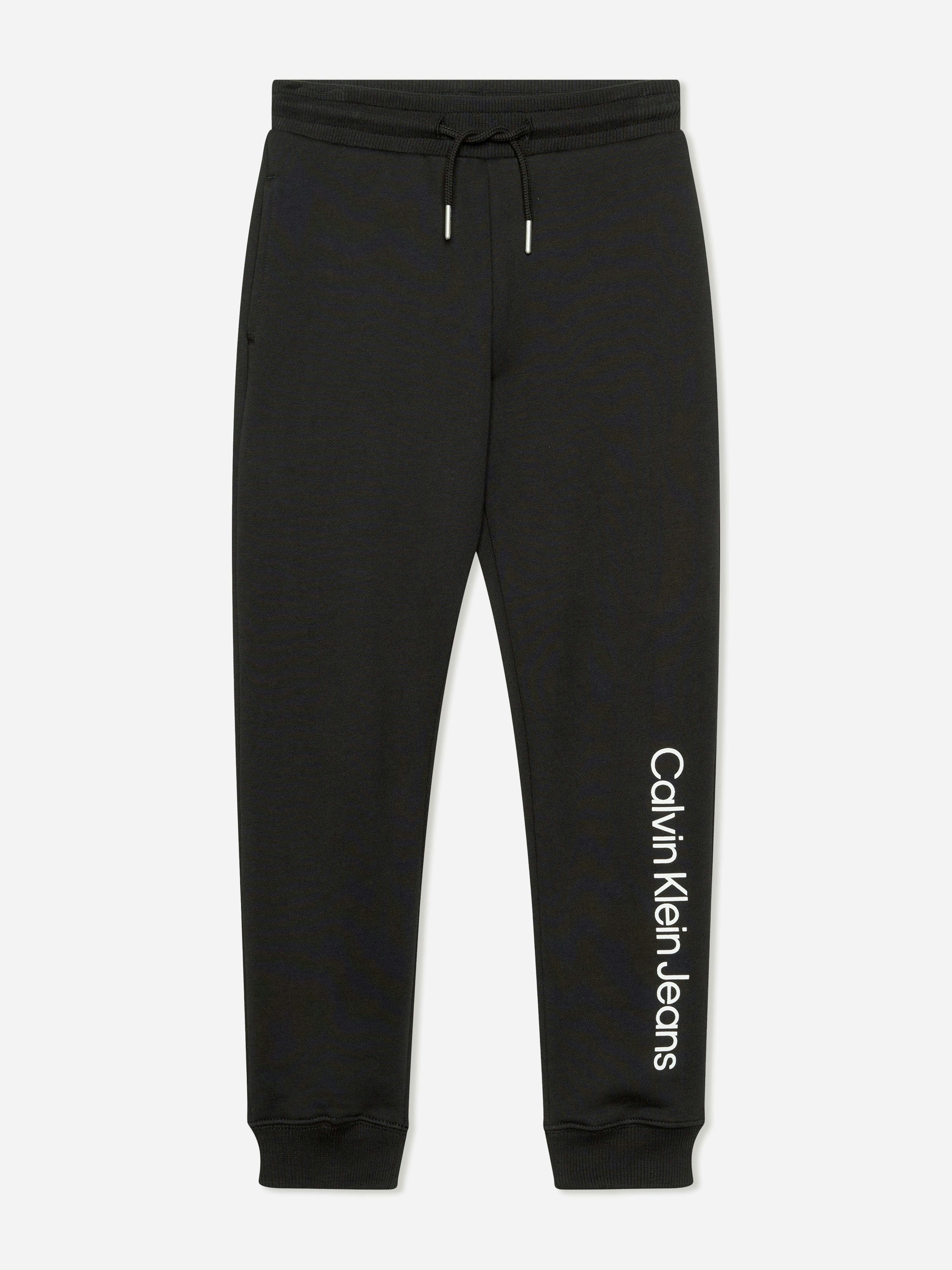 Calvin Klein Boys Black Kids Logo Joggers In - 4 Yrs