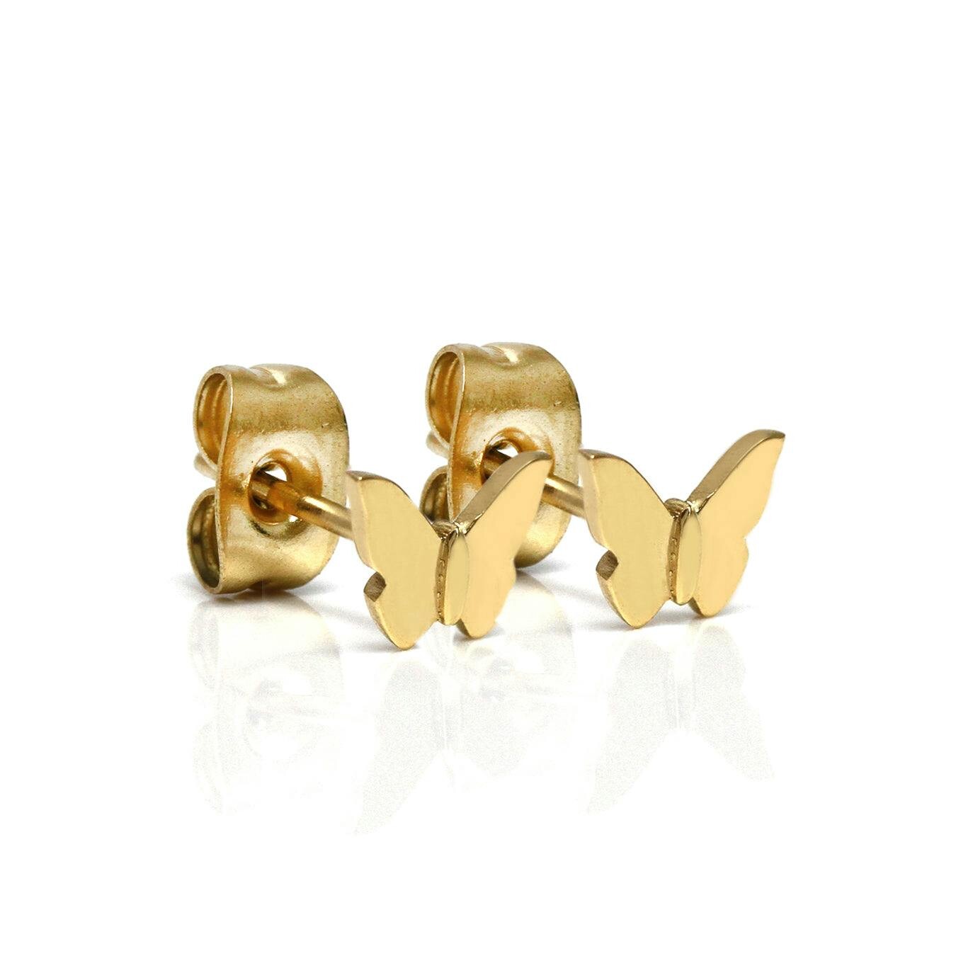 Say It With Silver/Yellow/Gold Children's Butterfly Earrings