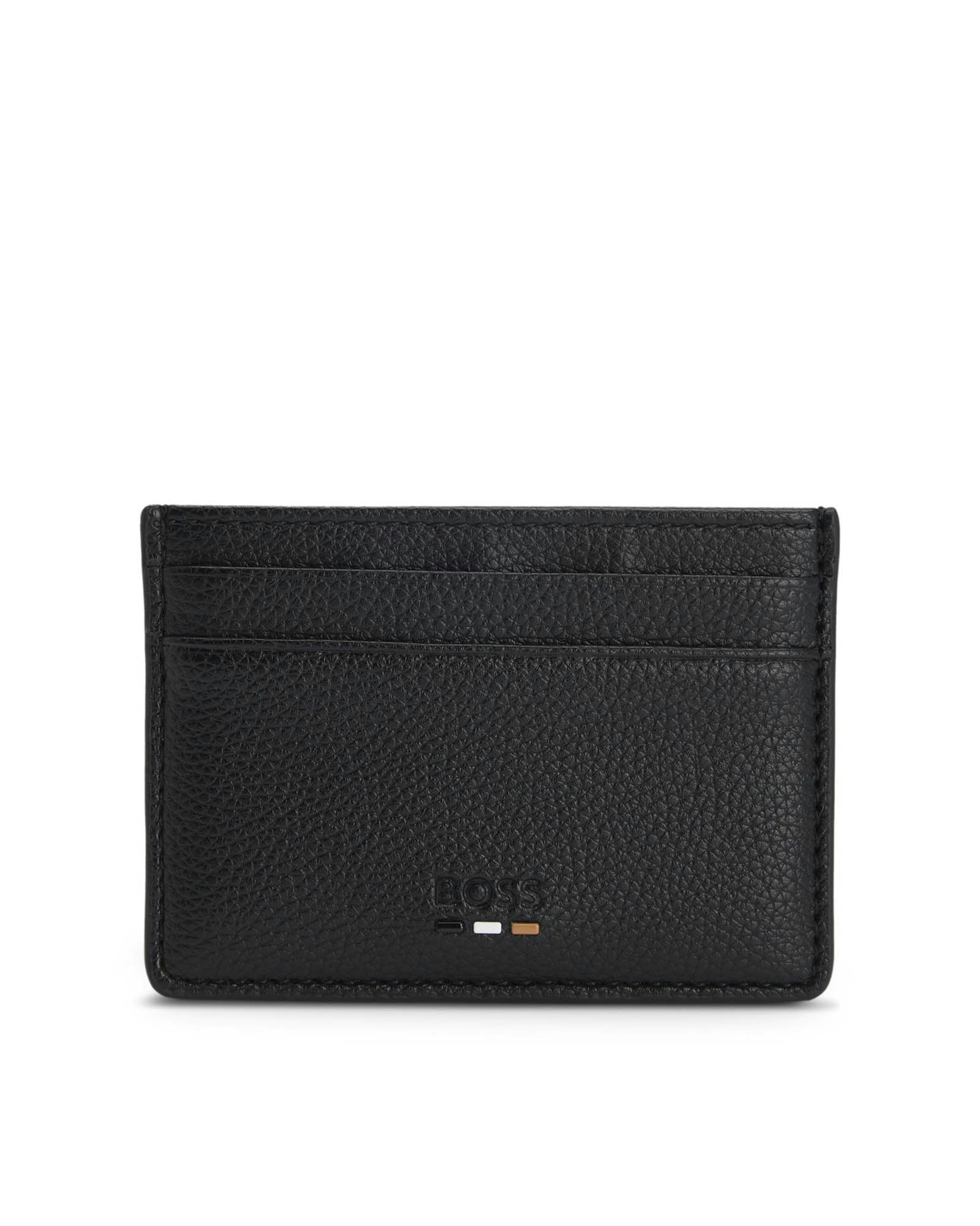 Boss Orange Men's Orange/Black Boss Ray Grained Faux-Leather Card Holder With Logo Trim - 001 - 001 - One Size