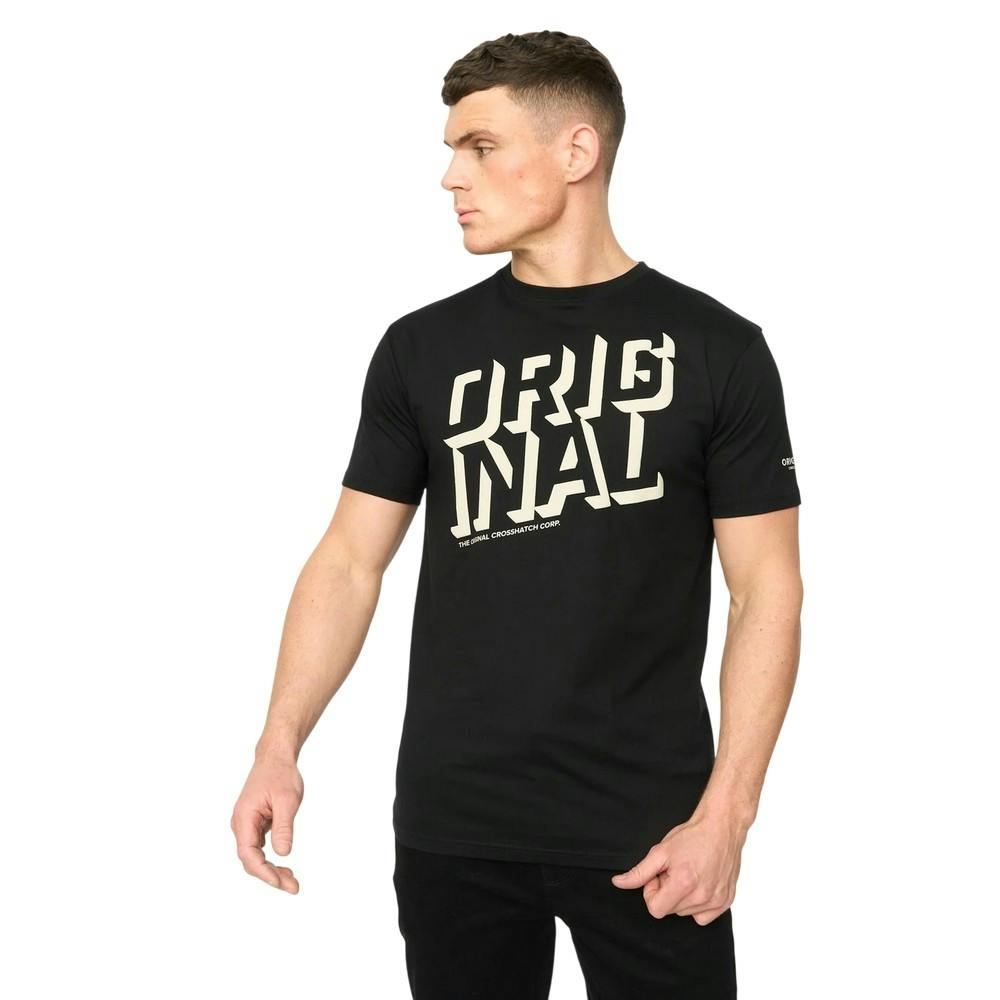 Crosshatch Men's Black Protrax Cotton T-Shirt - Xl - 100% Cotton