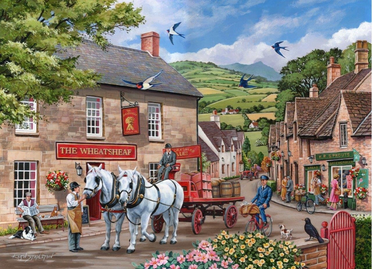 The House of Puzzles Pulling Their Weight 500 Piece Jigsaw Puzzle Extra Large - Image 4