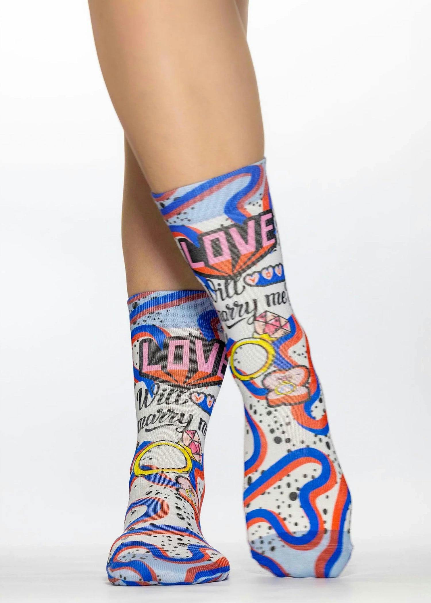 Jemsox Women's Marry Me I Fashion Gift Socks