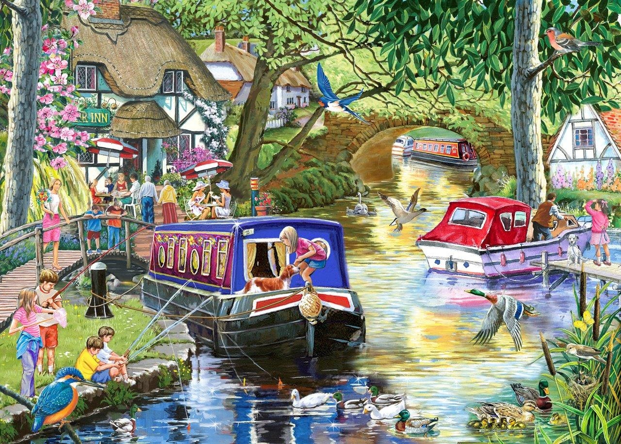The House Of Puzzles Summer On The River - 1000 Piece Jigsaw Puzzle