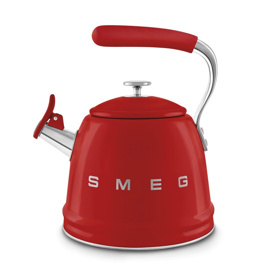 Smeg Red Wkf01 Retro Stovetop Whistling Kettle