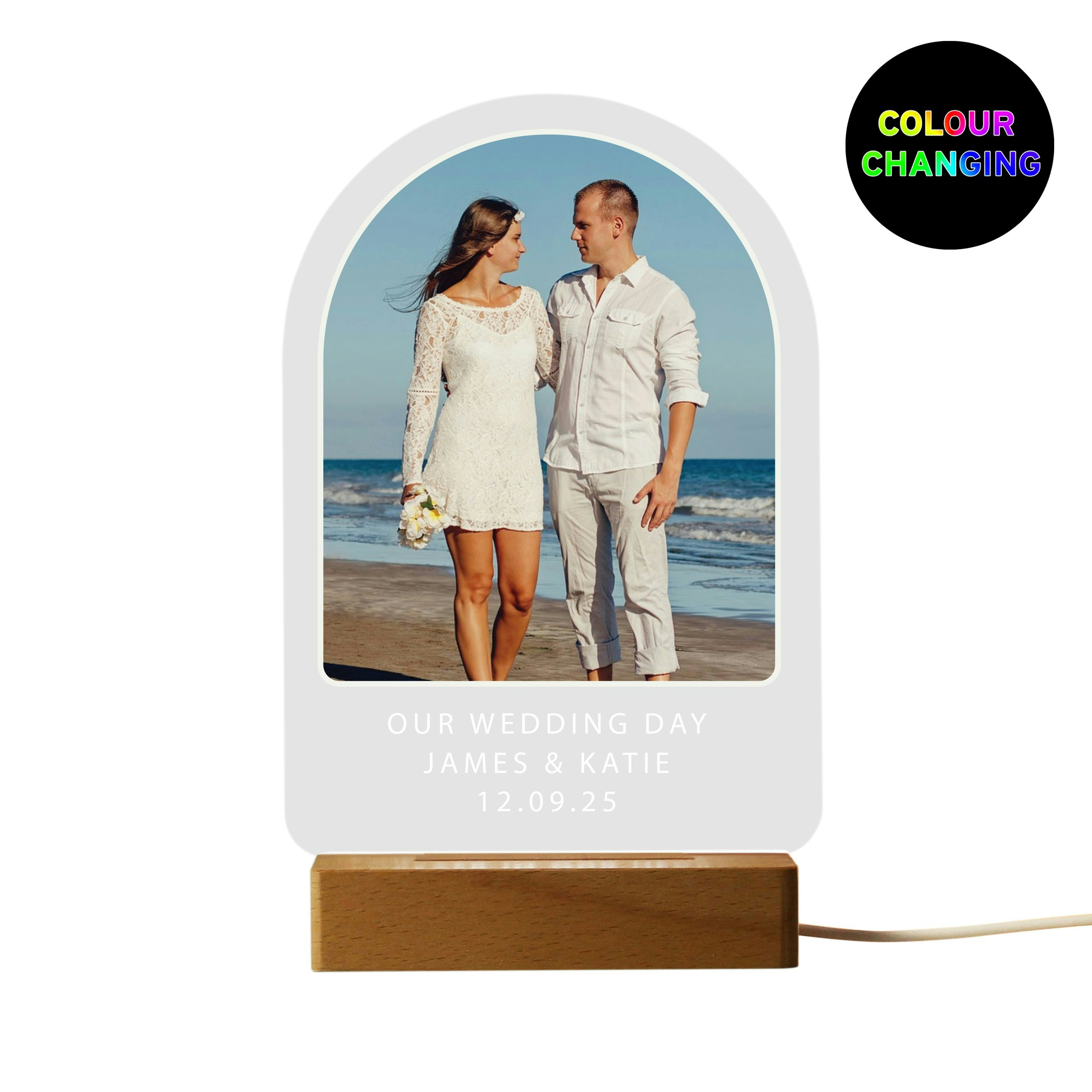 Rackhams Light Personalised Free Text & Photo Upload Led Colour Changing