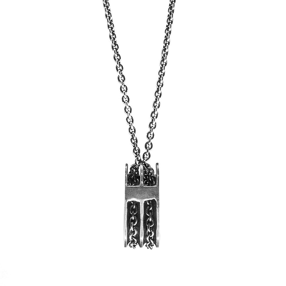 Anchor & Crew Silver Rothesay Pulley Necklace Pendant - L - 55Cm