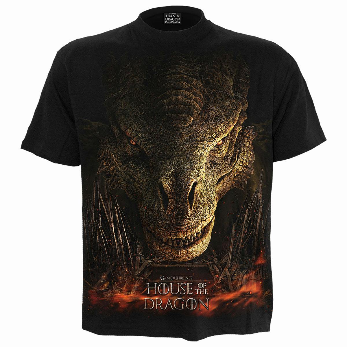 Spiral Direct Black Hod - Dragon Throne - Front Print T-Shirt - M - Digital - Digital