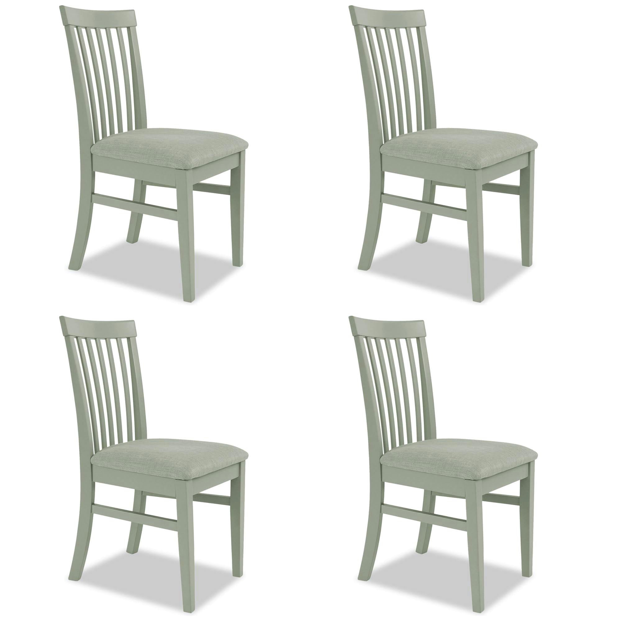 Rackhams Green Florence Highback Upholstered Chairs Set Of 4 - Sage