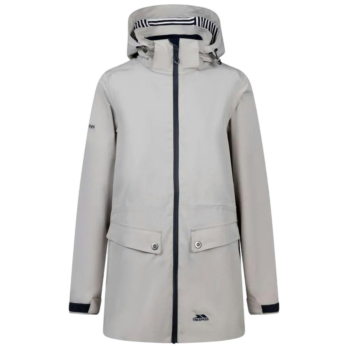 Trespass Women's / Tiverton Waterproof Jacket - Soft Stone - 3XL - Soft Stone - 50% Cotton/45% Polyester/5% Elastane