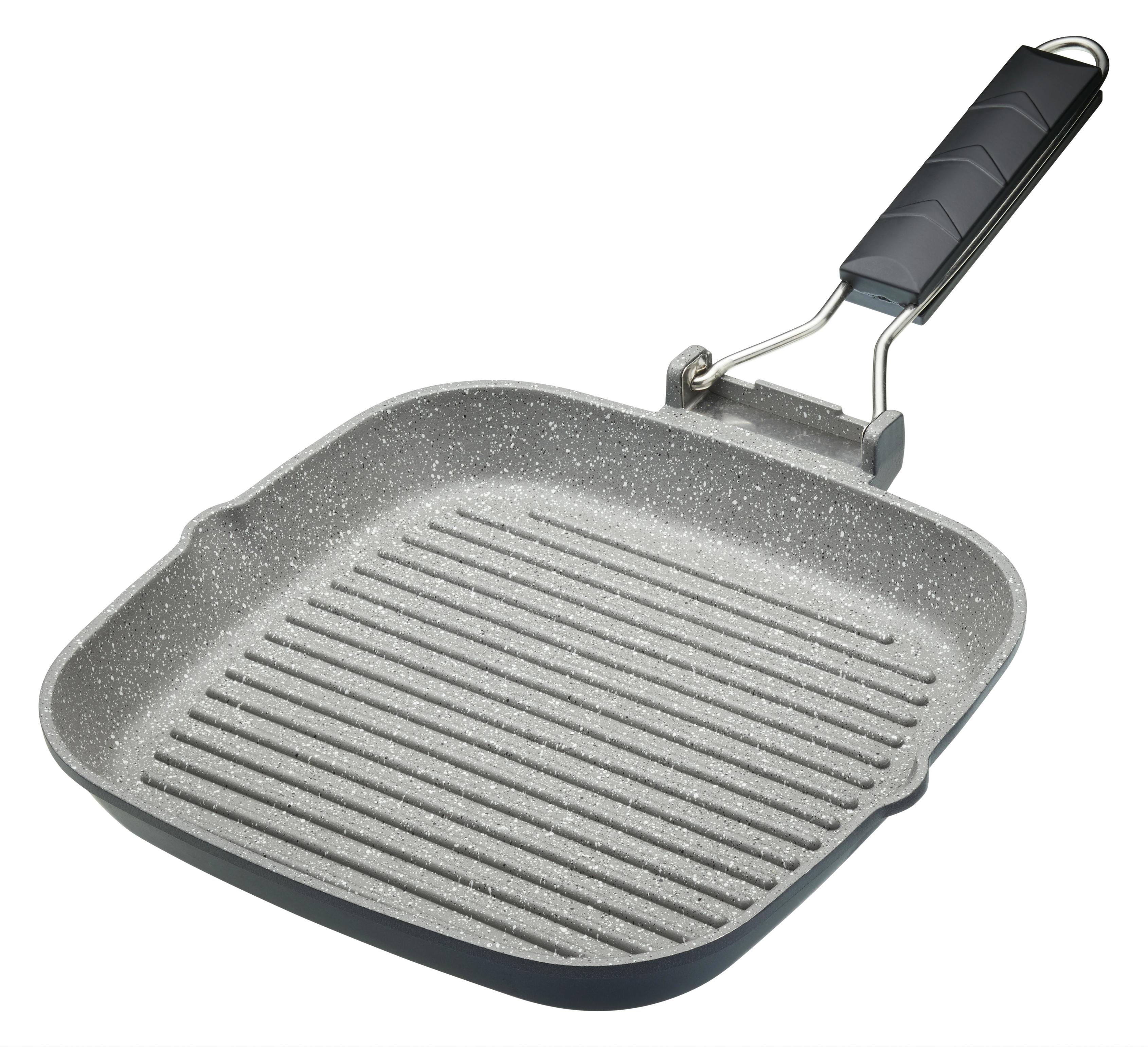 Rackhams Grey Cast Aluminium 24Cm Grill Pan - Aluminium - Griddle Pan