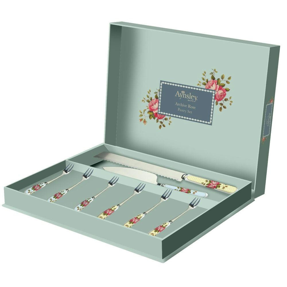 Aynsley China Aynsley Archive Rose Pastry Set