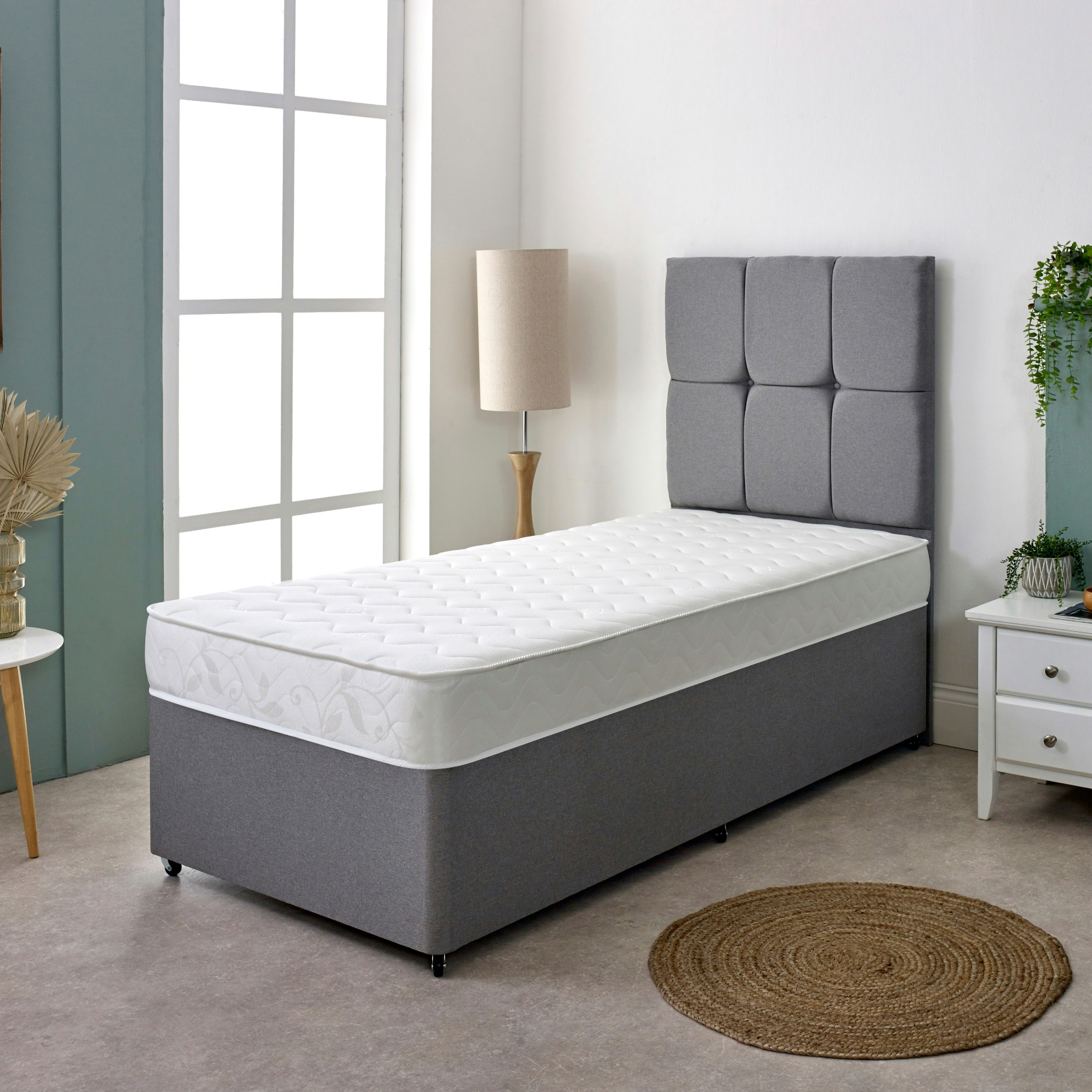 Rackhams White Wave Design Sprung Mattress - Soft Feel, Deep Quilted Sleep Surface - 1 - European Small Single Mattress (80Cm X 200Cm)