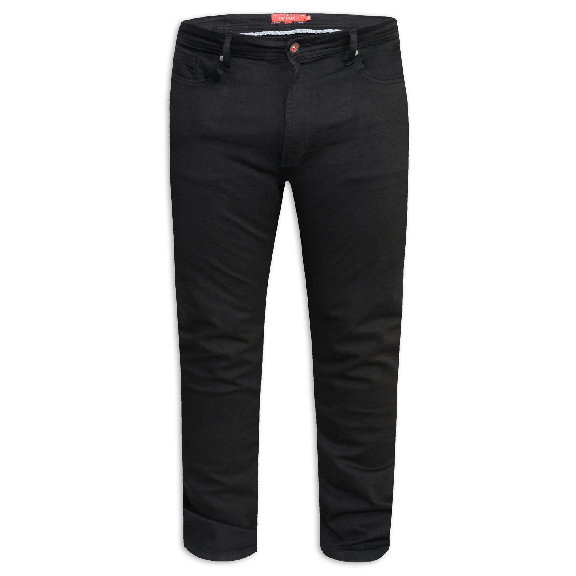 Duke Men's Black D555 Claude Stretch Tapered Stretch Kingsize Jeans - 58L - 98% Cotton/2% Elastane