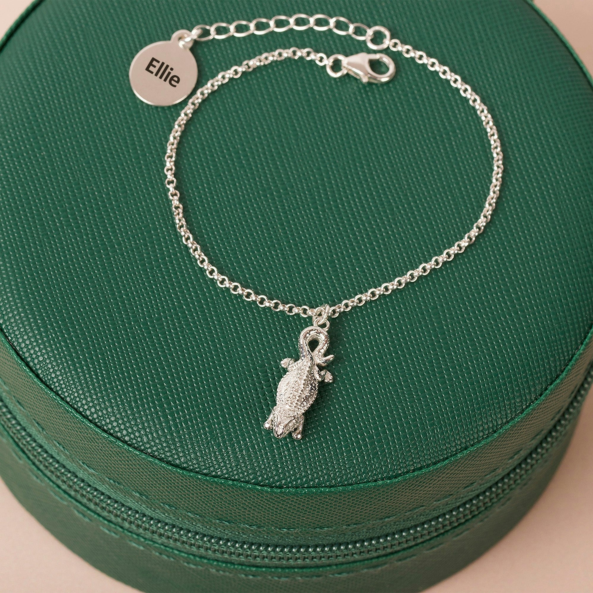 Mylee London Silver Dainty Chain Bracelet With Dog Charm - Personalised - Sterling - No - Bearded Dragon