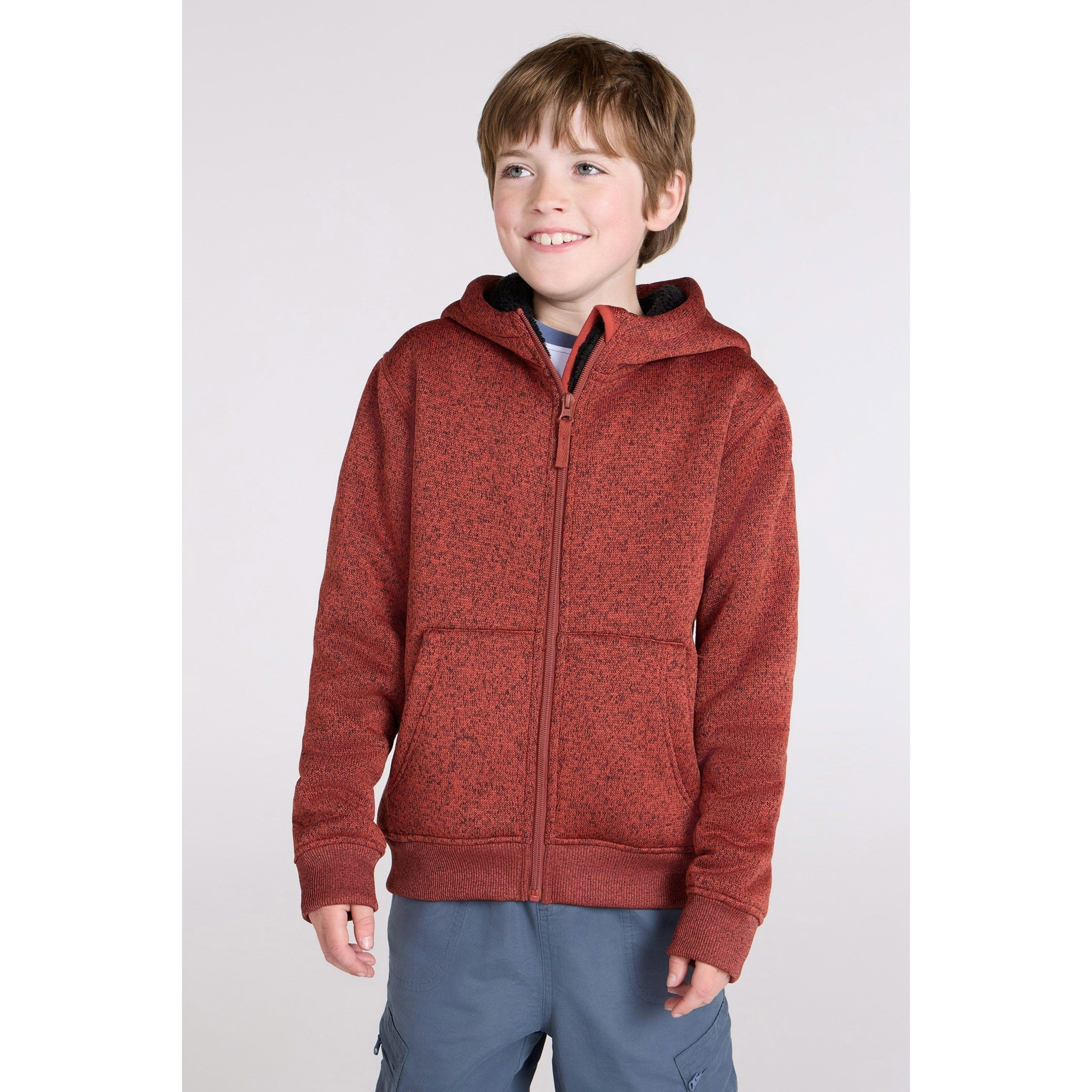 Mountain Warehouse Kids Nevis Faux Fur Lined Hoodie - Rust - 3-4 Years - Rust - 100% Polyester