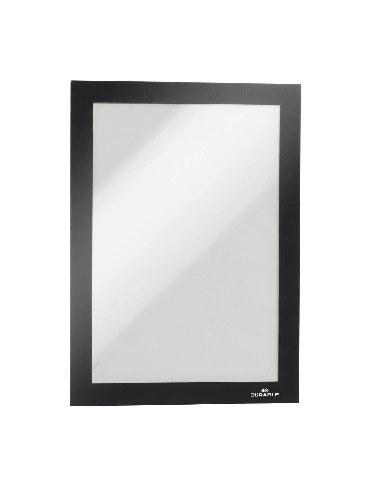 Durable Black Duraframe Self Adhesive Magnetic Signage Frame | 10 Pack | A5