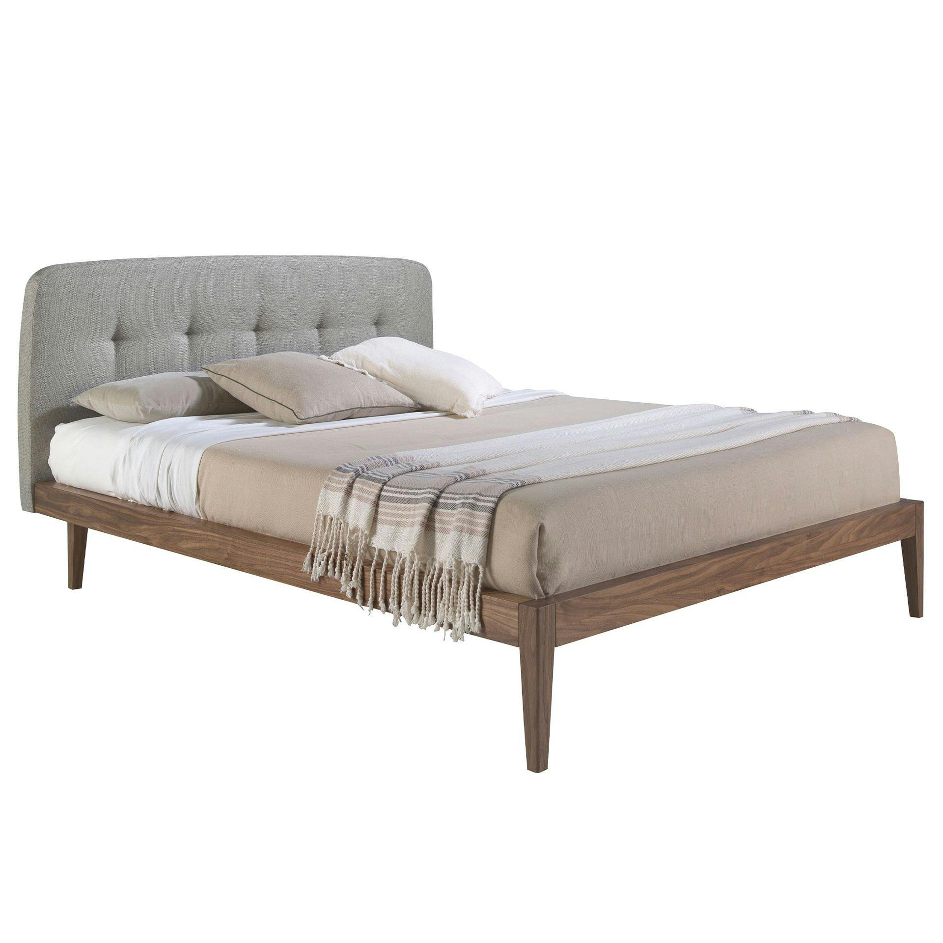 Rackhams Grey Fabric Tufted Bed 7177