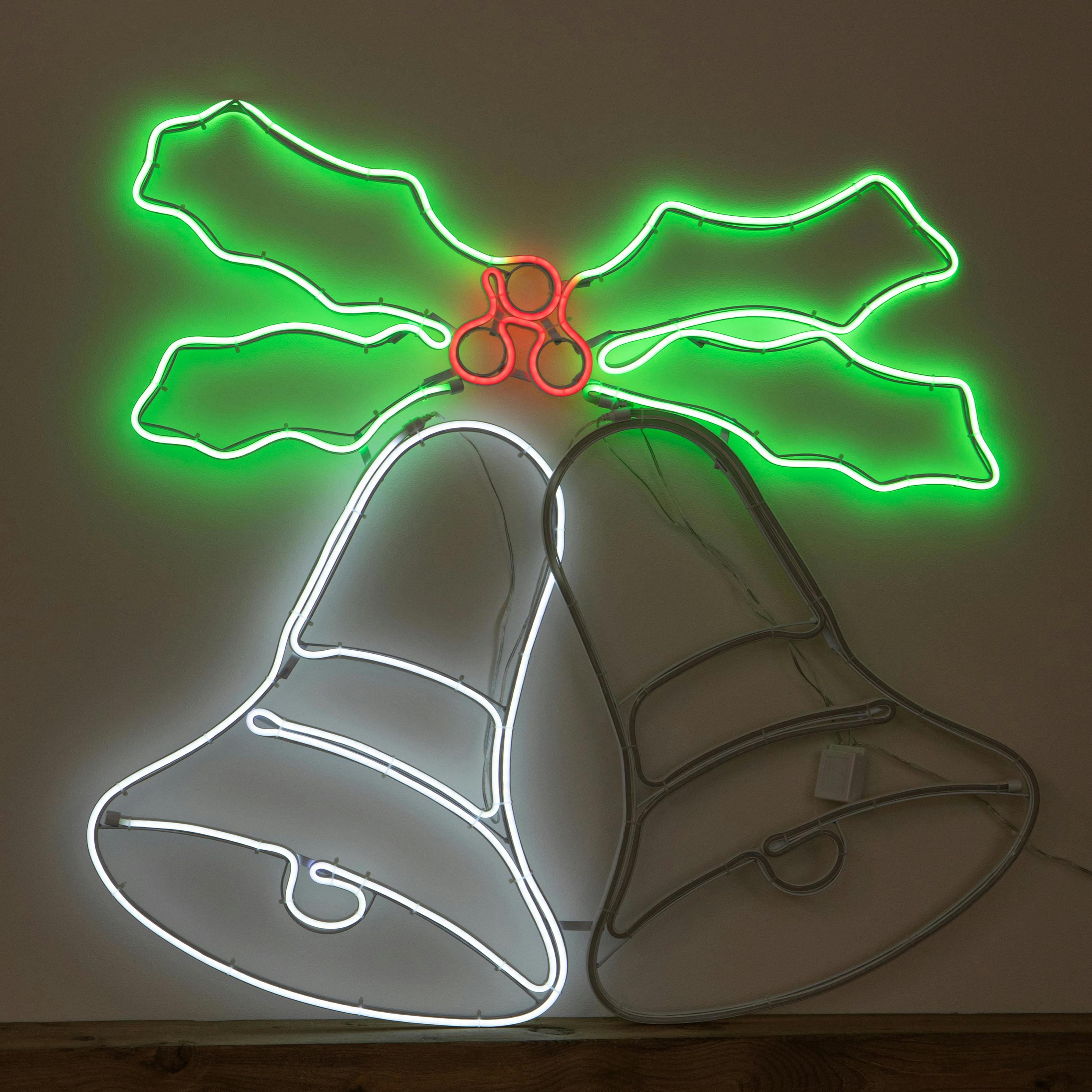 Light 74Cm X 78Cm Up Christmas Bells Neon Decoration With Leds - Image 2