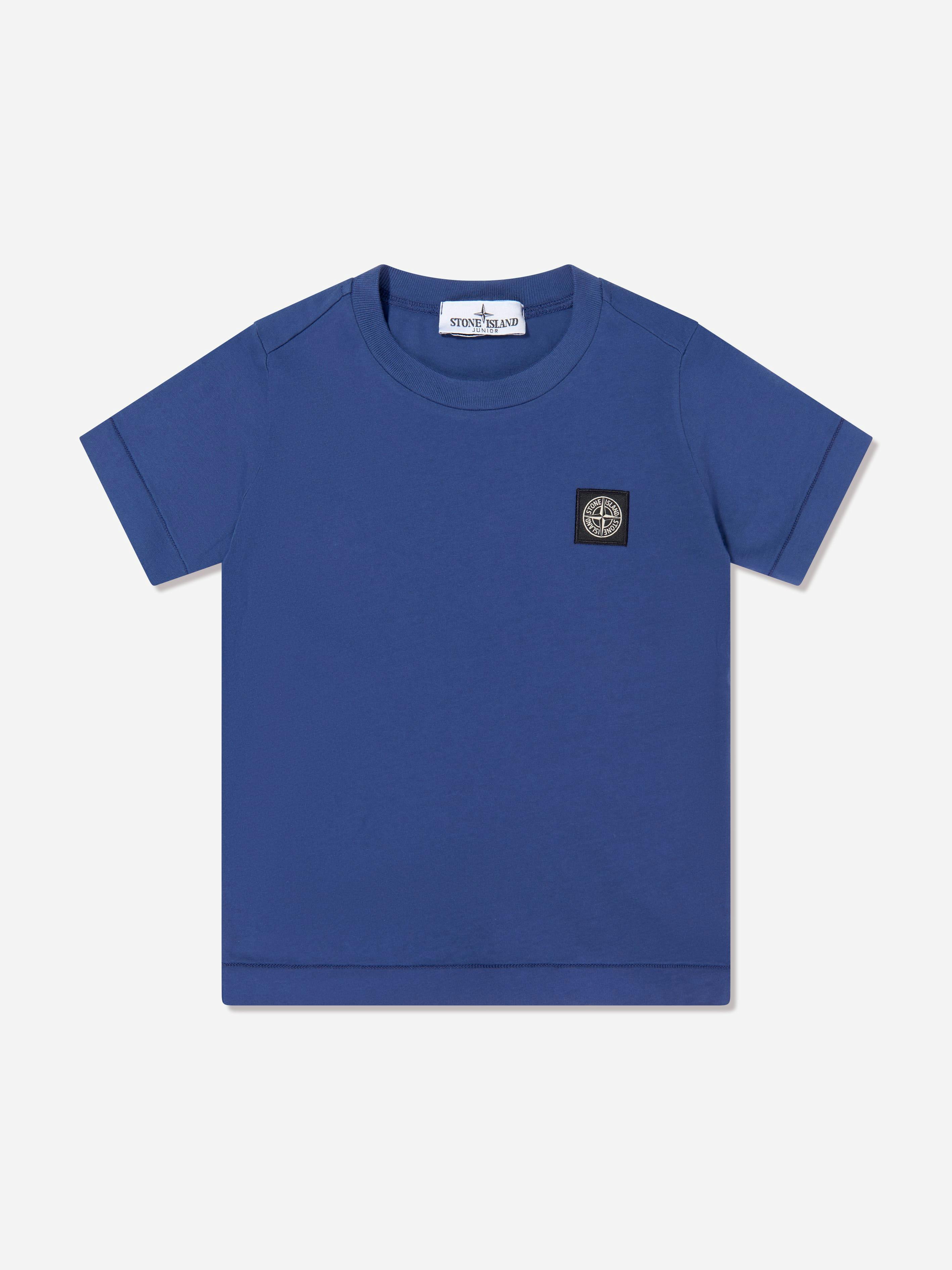 Stone Island Junior Boys Stone Island Compass Logo Patch T-Shirt In Navy - Navy - 8 Yrs
