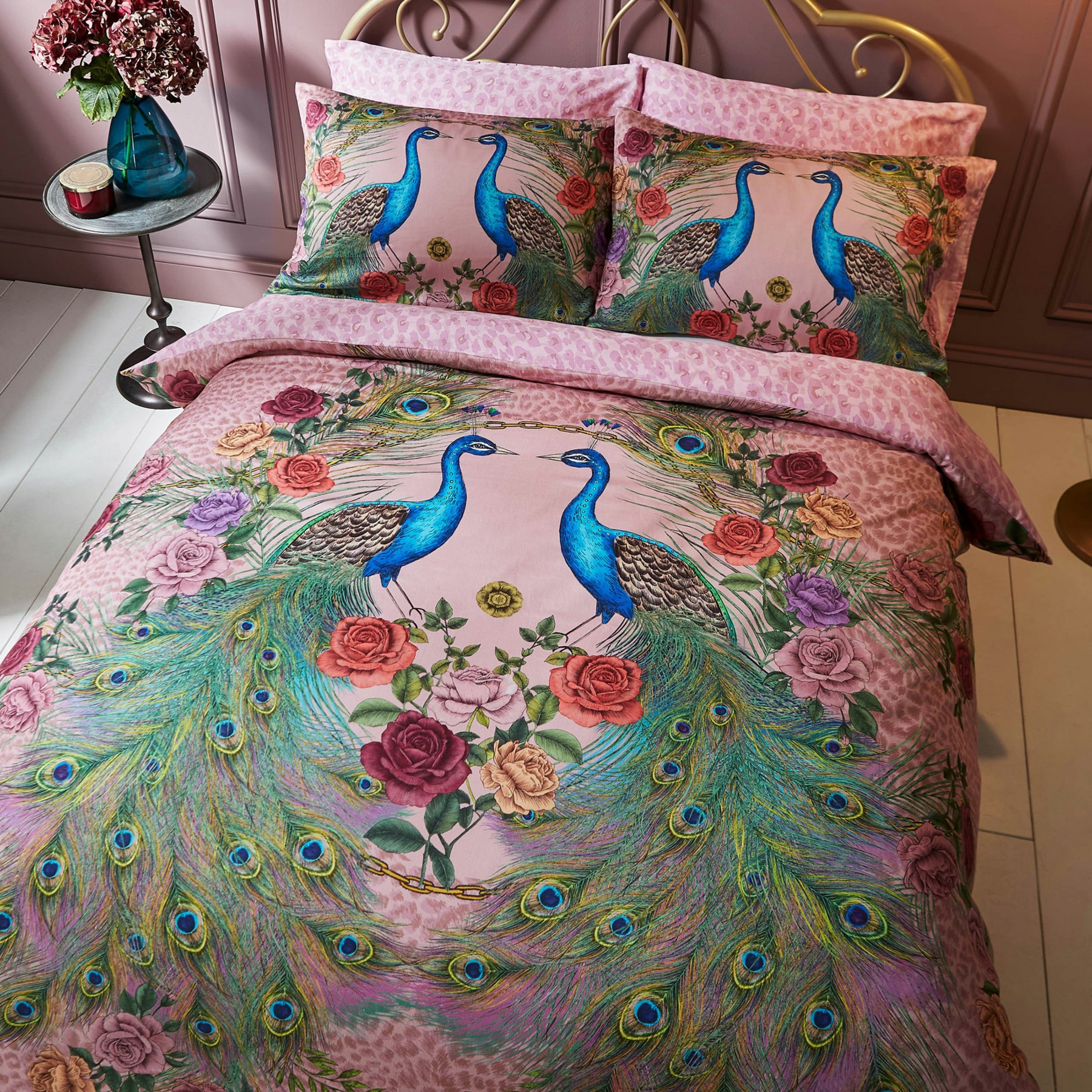 Matthew Williamson Xanadu Peacock 200 Thread Count Cotton Sateen Duvet Cover Set - King