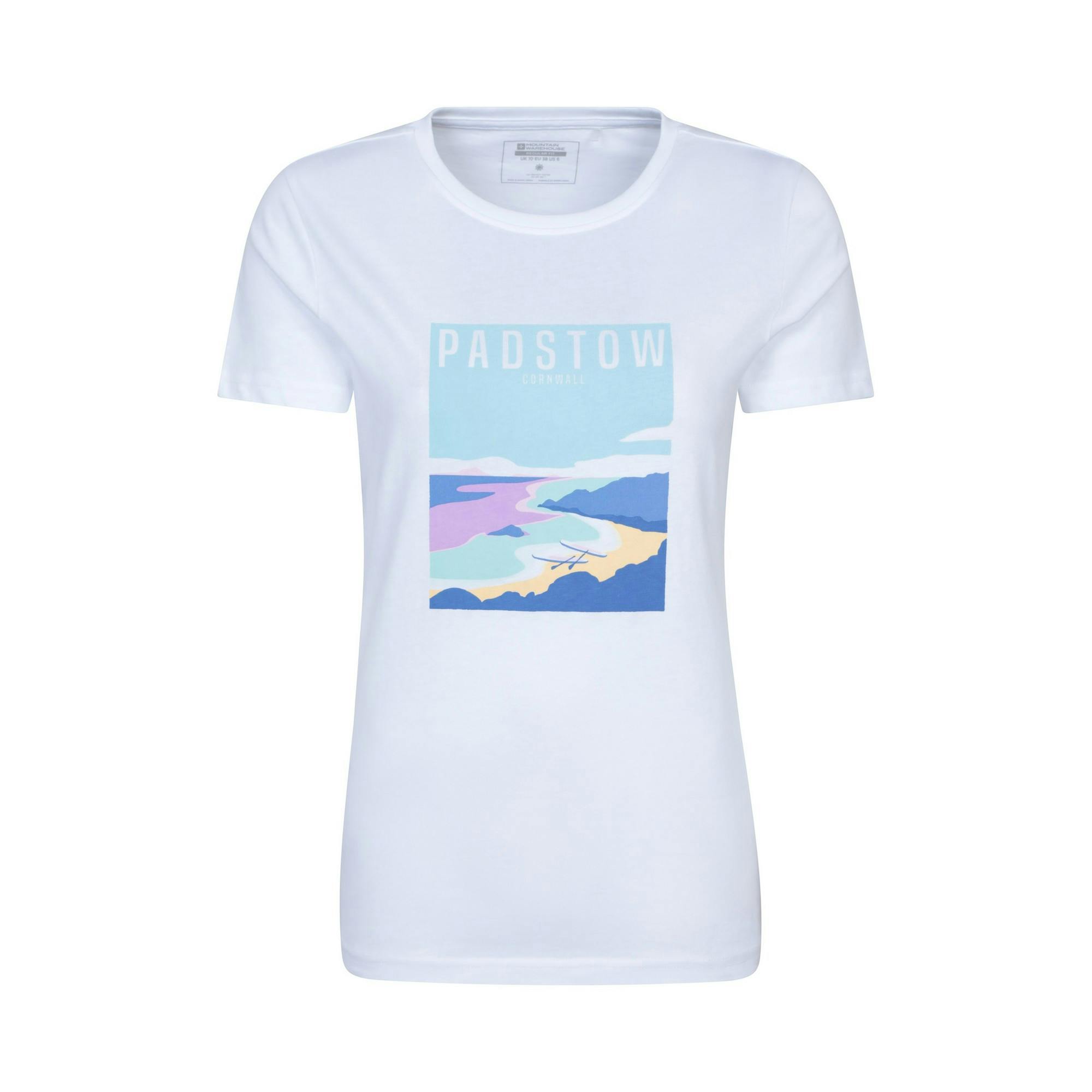 Mountain Warehouse Women's White Padstow Short-Sleeved T-Shirt - 14 Uk - 100% Organic Cotton