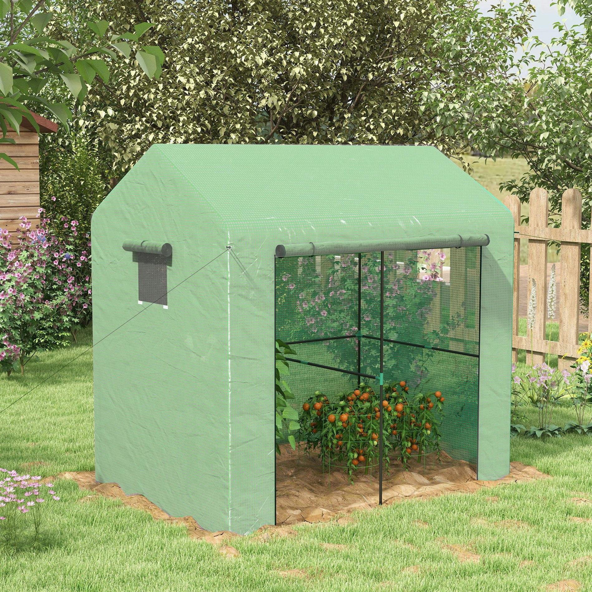 Rackhams Green Walk-In House With Roll-Up Door And Mesh Windows, 200X140x200cm