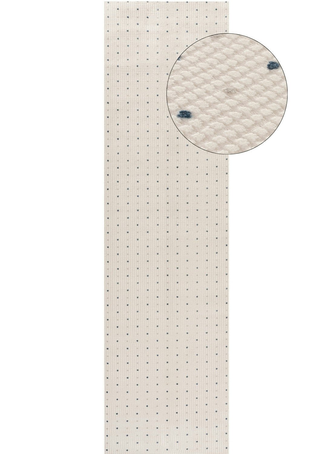 The Rugs Cream/Blue Carmel - Dots Rug | 6080 - 80X300 Cm