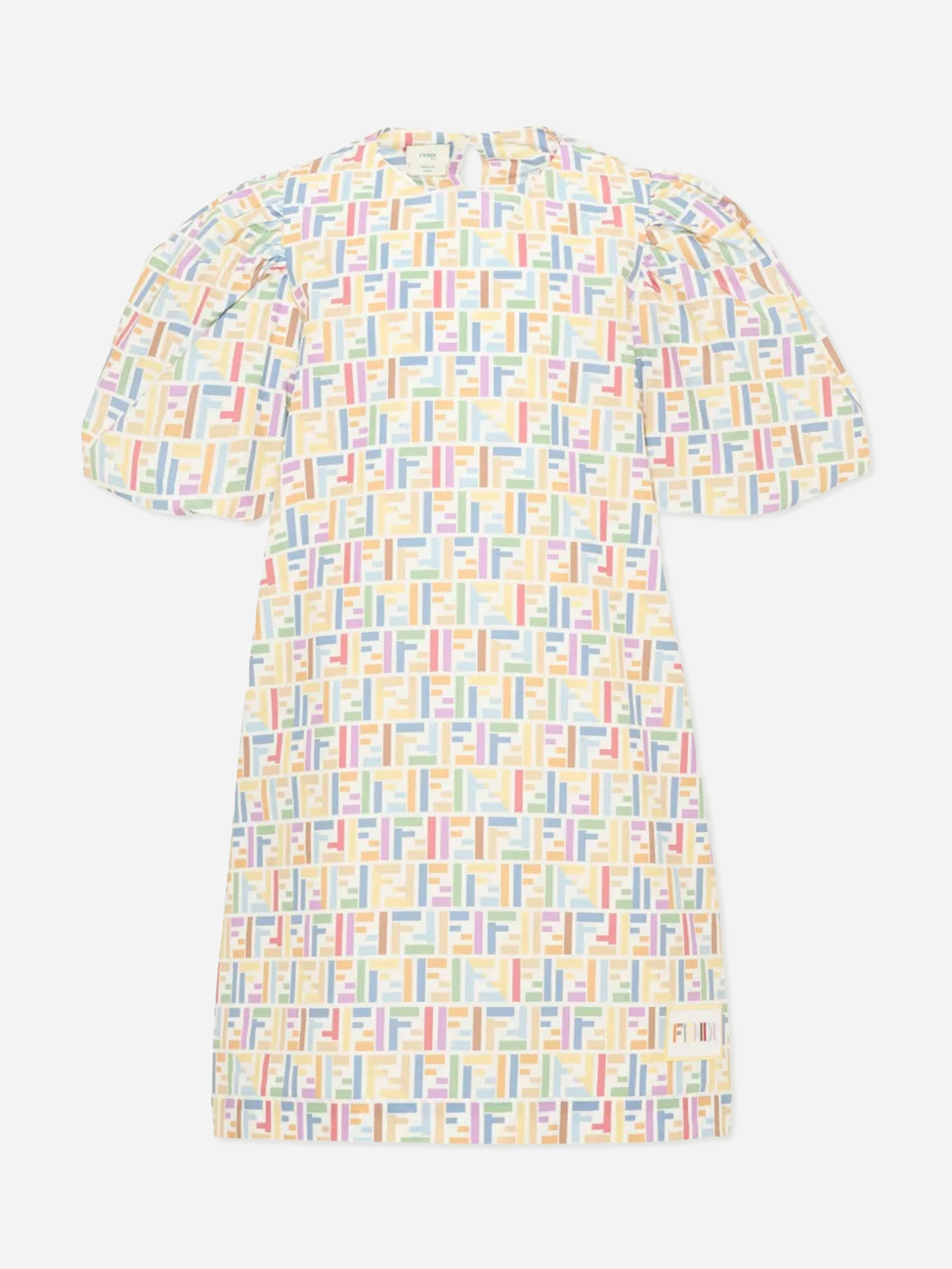 Fendi Kids Girls Fendi Ff Logo Dress In Multicolour - Multicoloured - 6 Yrs