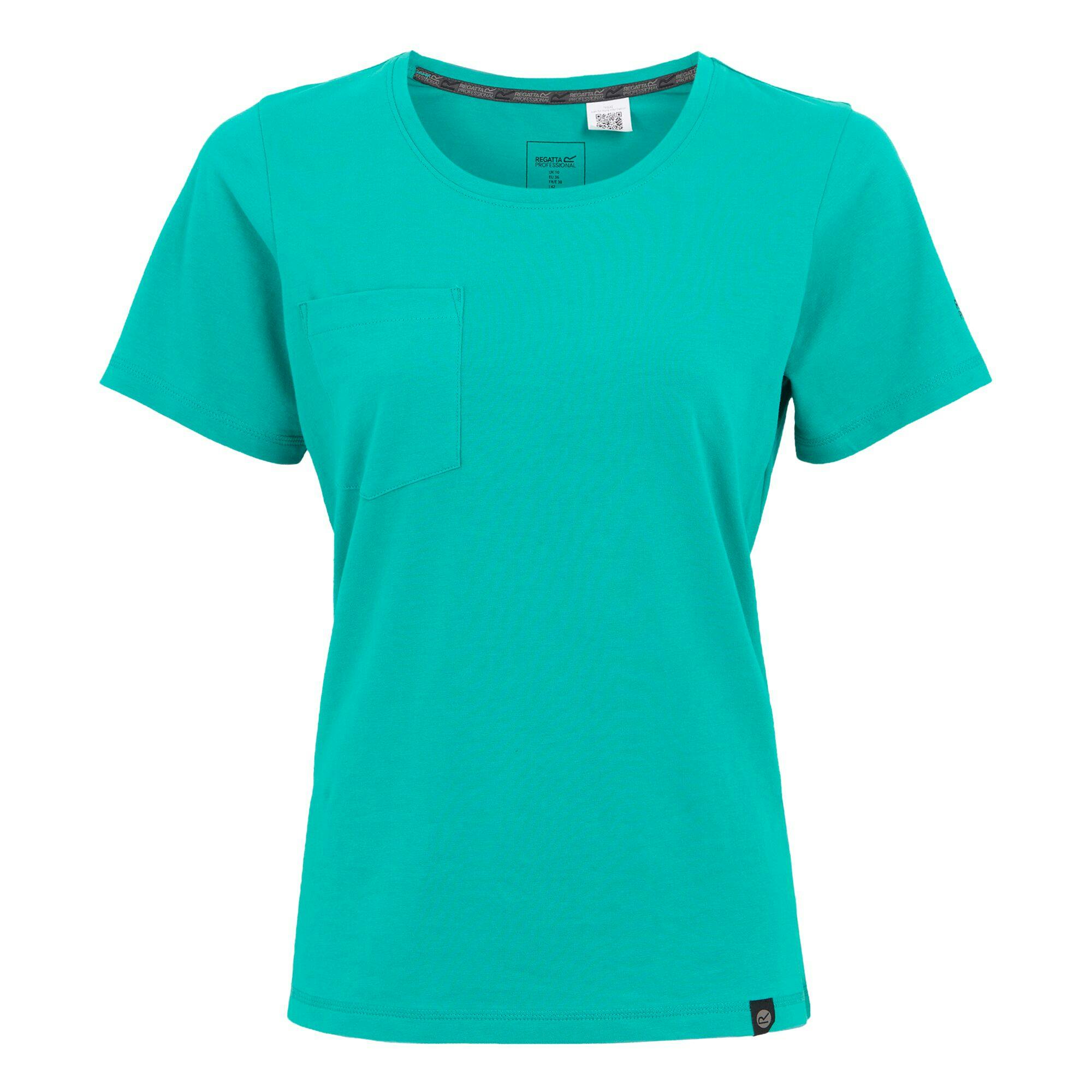 Regatta Women's Green Professional / Ada Cotton Stretch T-Shirt - Wilderness - 14 Uk - Wilderness - 95% Cotton/5% Elastane