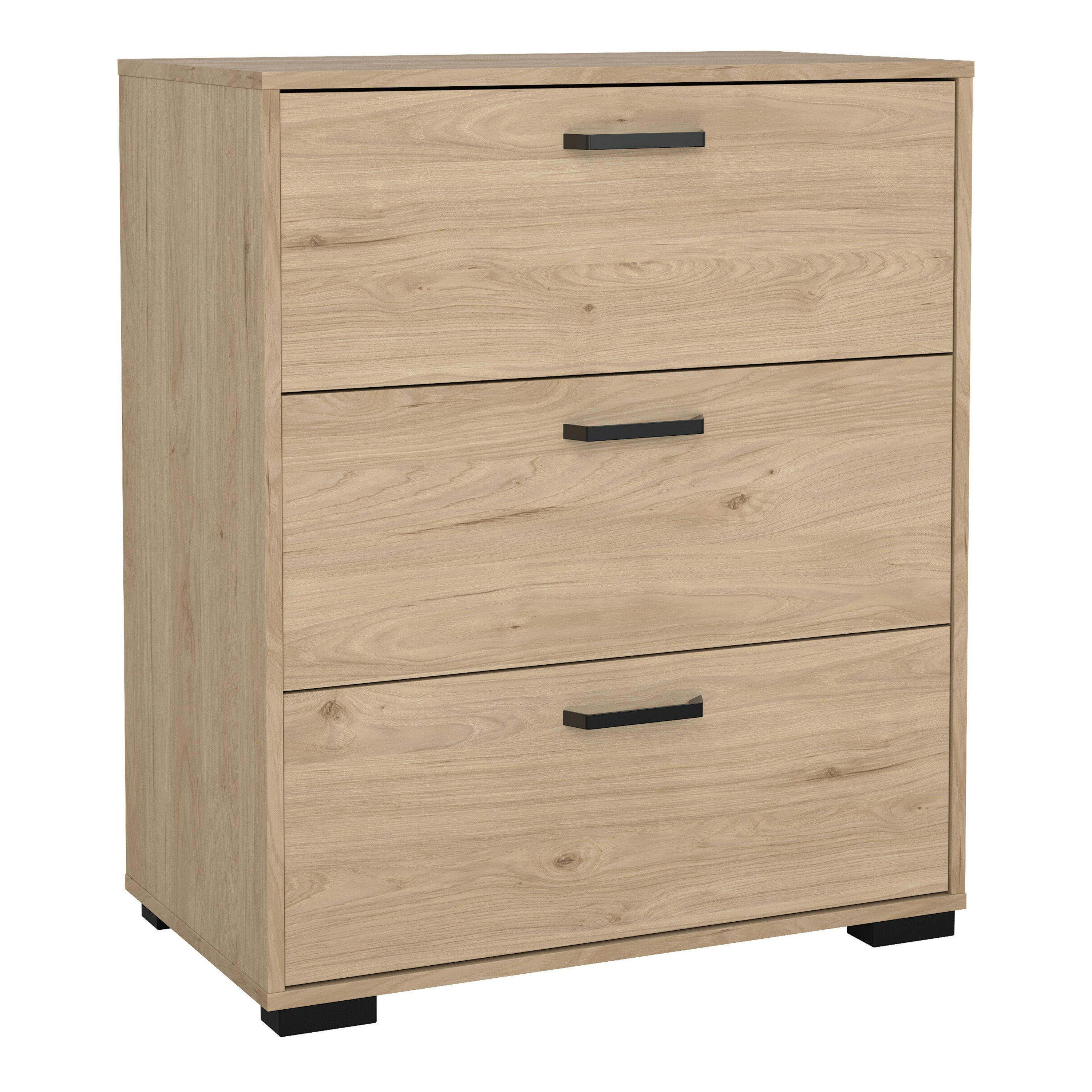 Rackhams Grain Sofia Chest 3 Drawers Jackson Hickory - Oak - Matt - Melamine