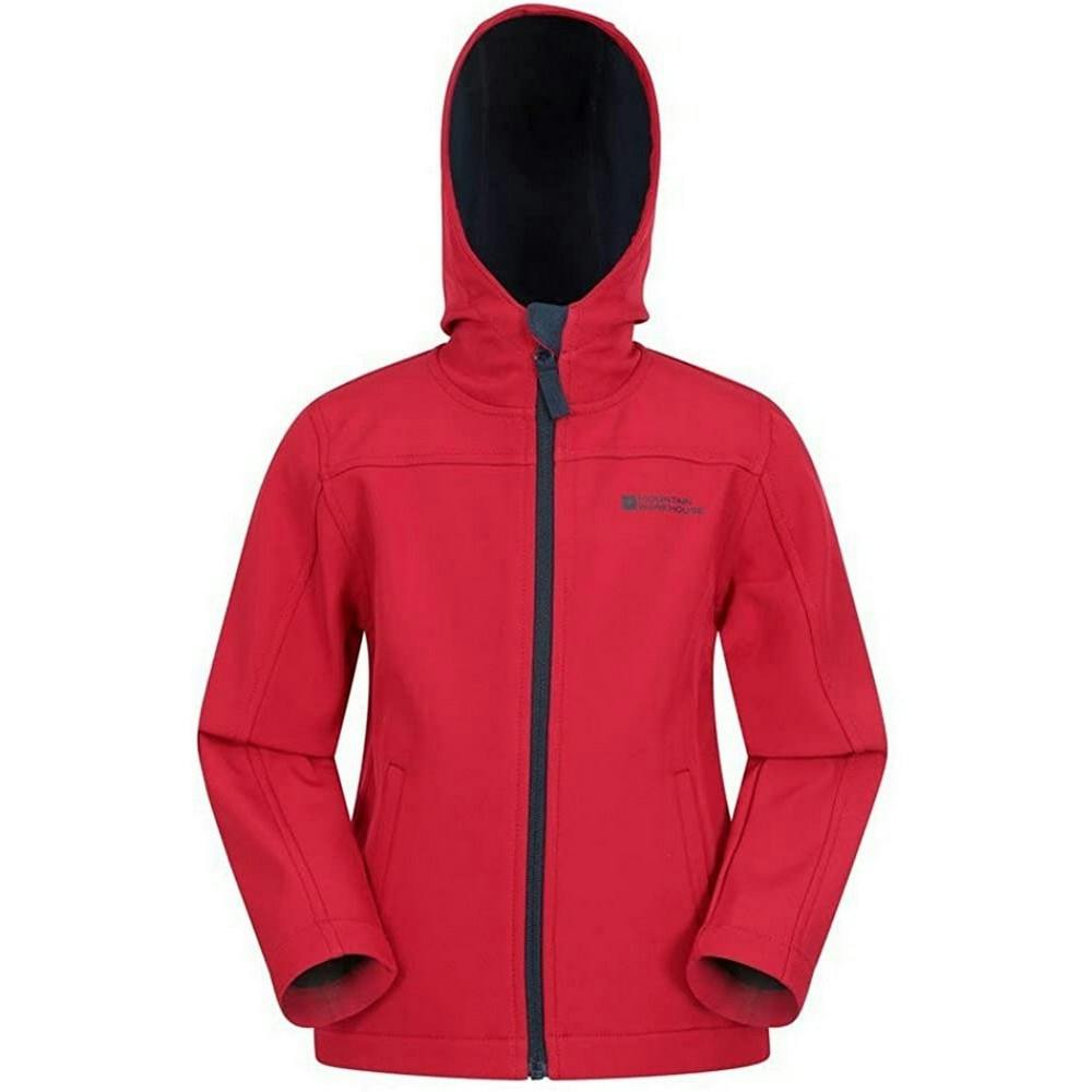 Mountain Warehouse Red Childrens/Kids Exodus Water Resistant Soft Shell Jacket - 9-10 Years - 95% Polyester/5% Elastane