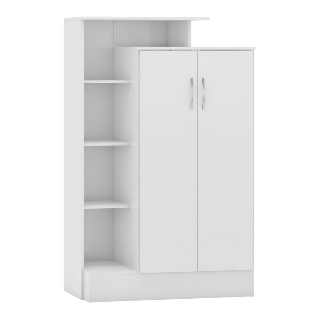 Seconique White Nevada Petite Open Shelf Wardrobe - Gloss