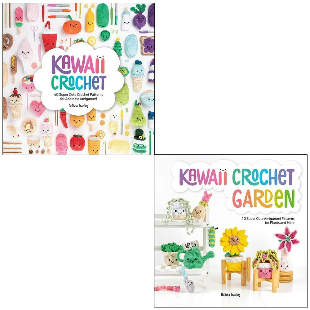 Various Publishers Pink/Red/Orange Kawaii Crochet Collection 2 Books Set By Melissa Bradley (Kawaii Crochet, Kawaii Crochet Garden)