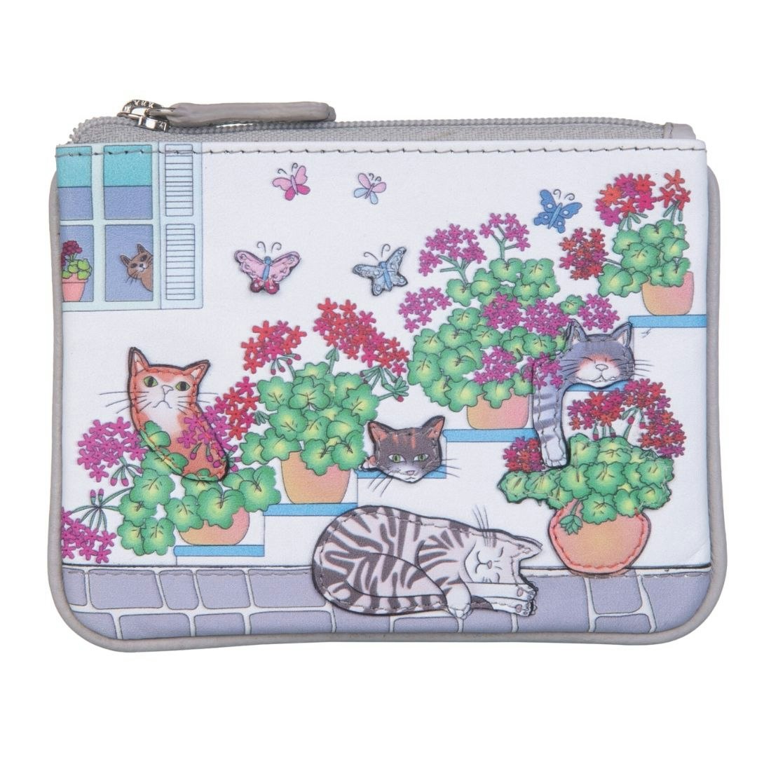 Mala Leather Light Santorini Summer Cats Rfid Leather Coin Purse