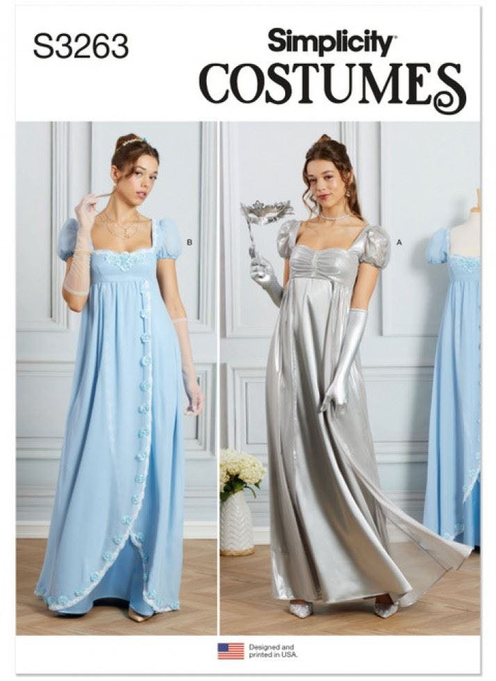 Simplicity Women's Sewing Pattern 3263, Costumes, Dresses For K5 (8-10-12-14-16) - Intermediate - K5 (8-10-12-14-16)