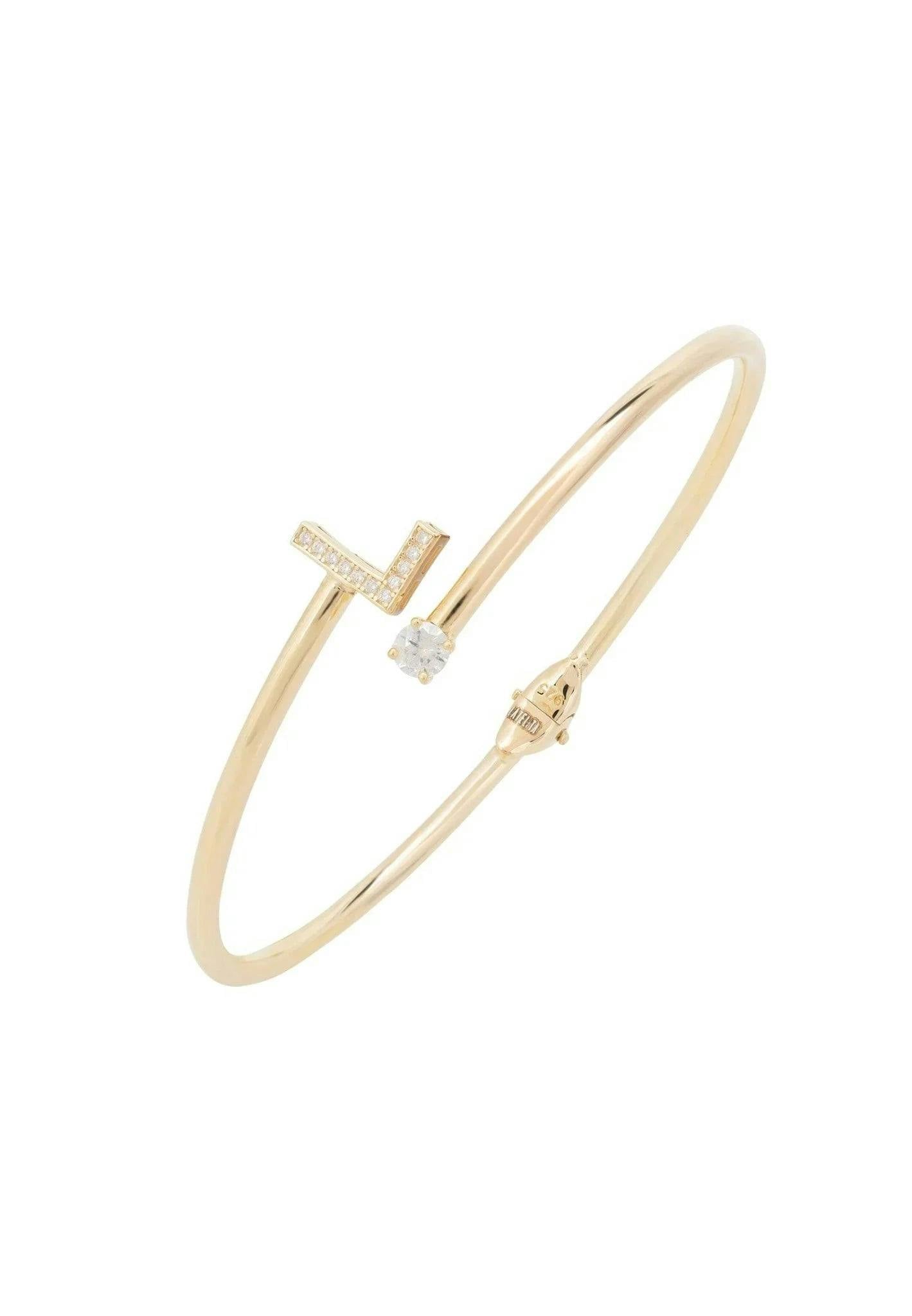 Latelita Gold Initial Bangle L