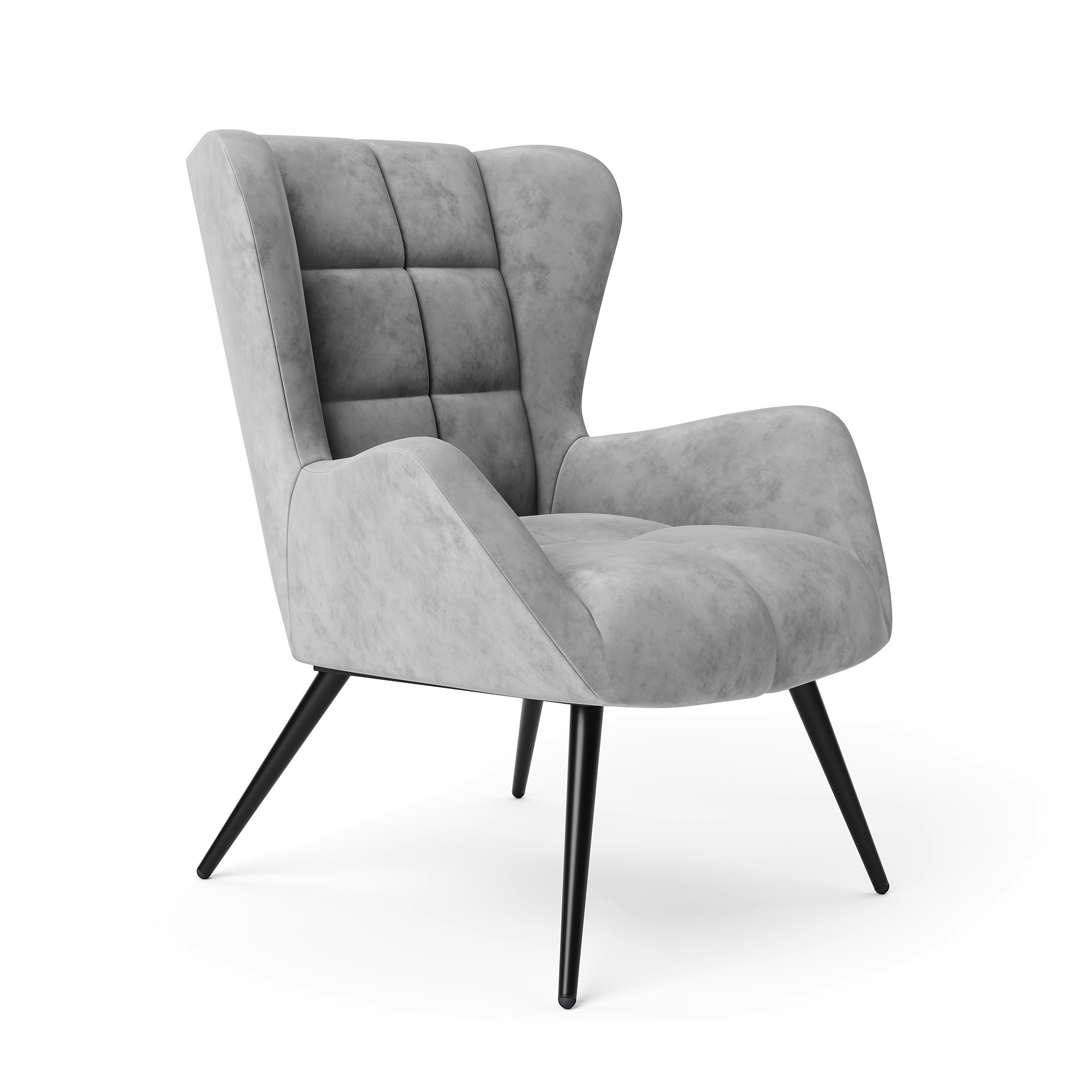 Rackhams Grey Dalton Accent Chair In Velvet