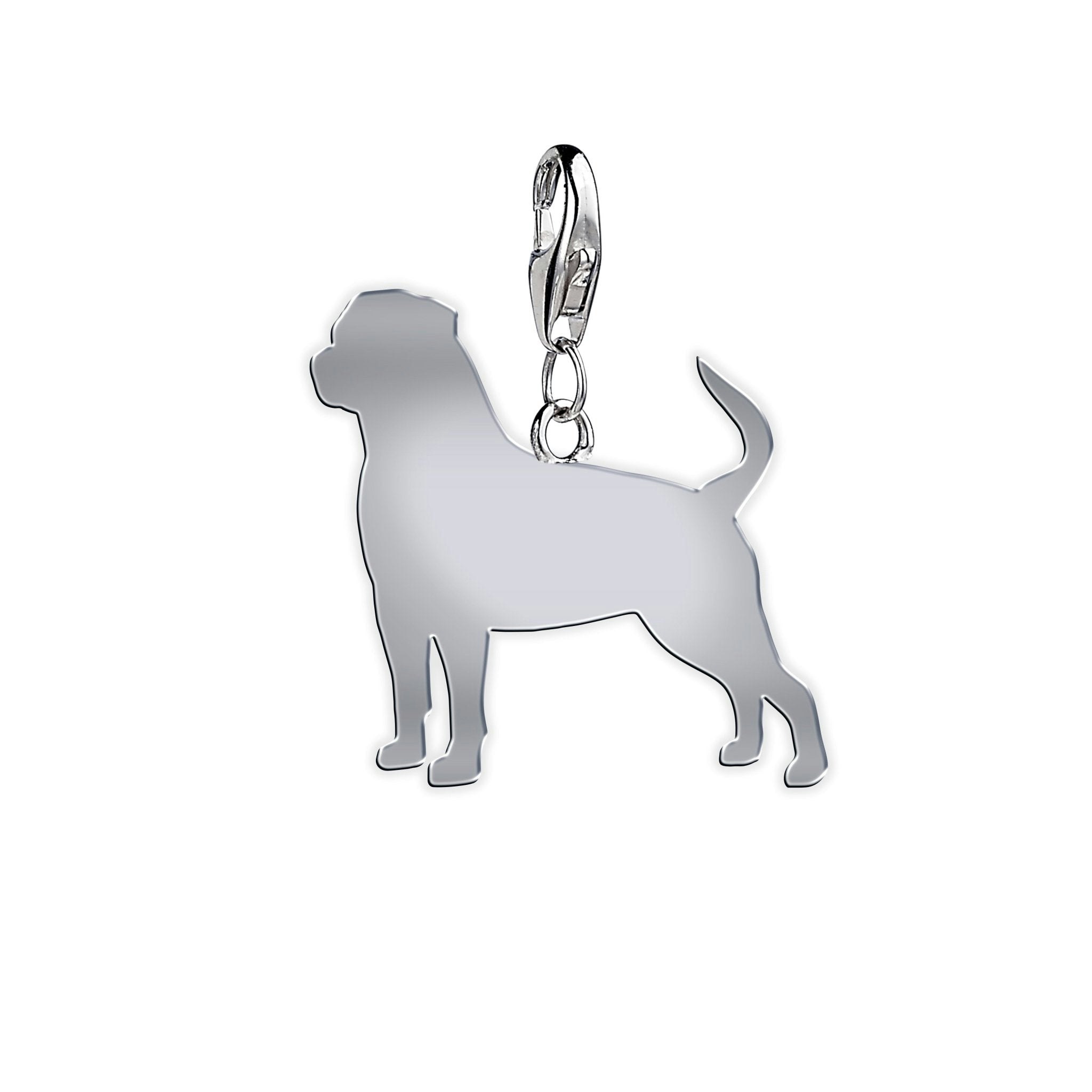 Mylee London Silver Rottweiler Silhouette Charm - Yes - Clip On Charm