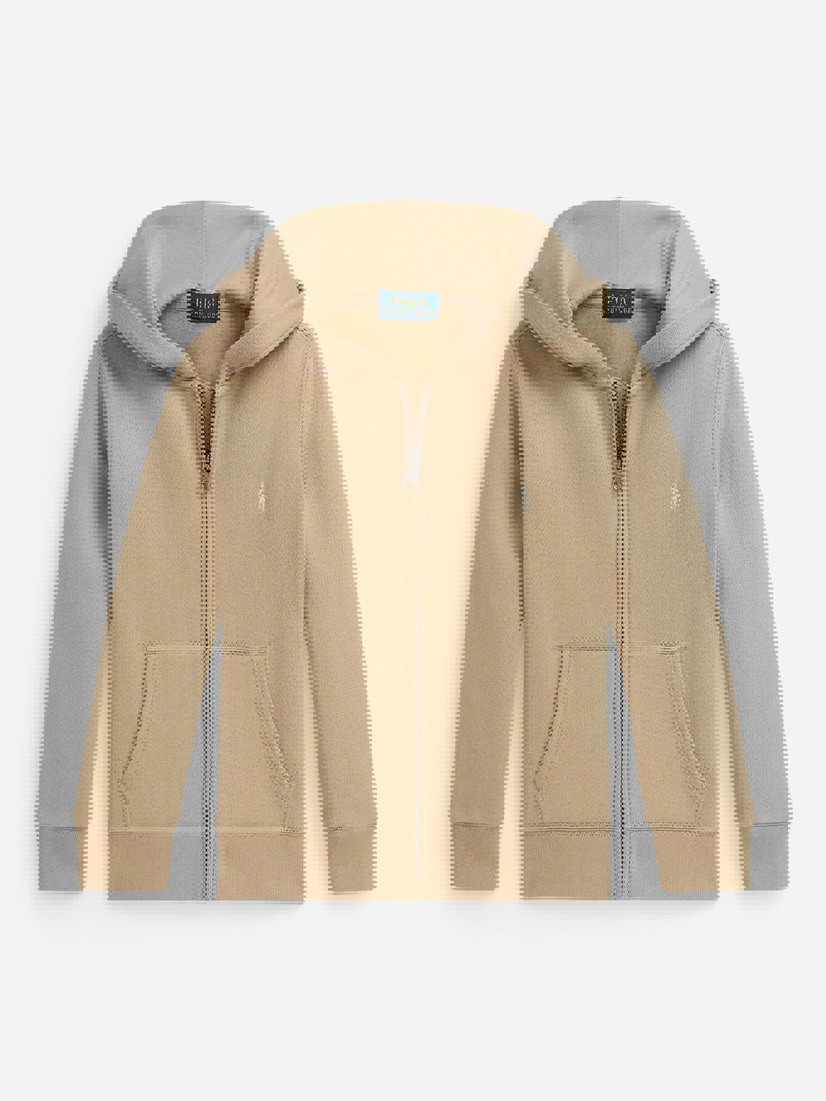 Ralph Lauren Kids Boys Beige Ralph Lauren Logo Zip Up Top In - 4 Yrs