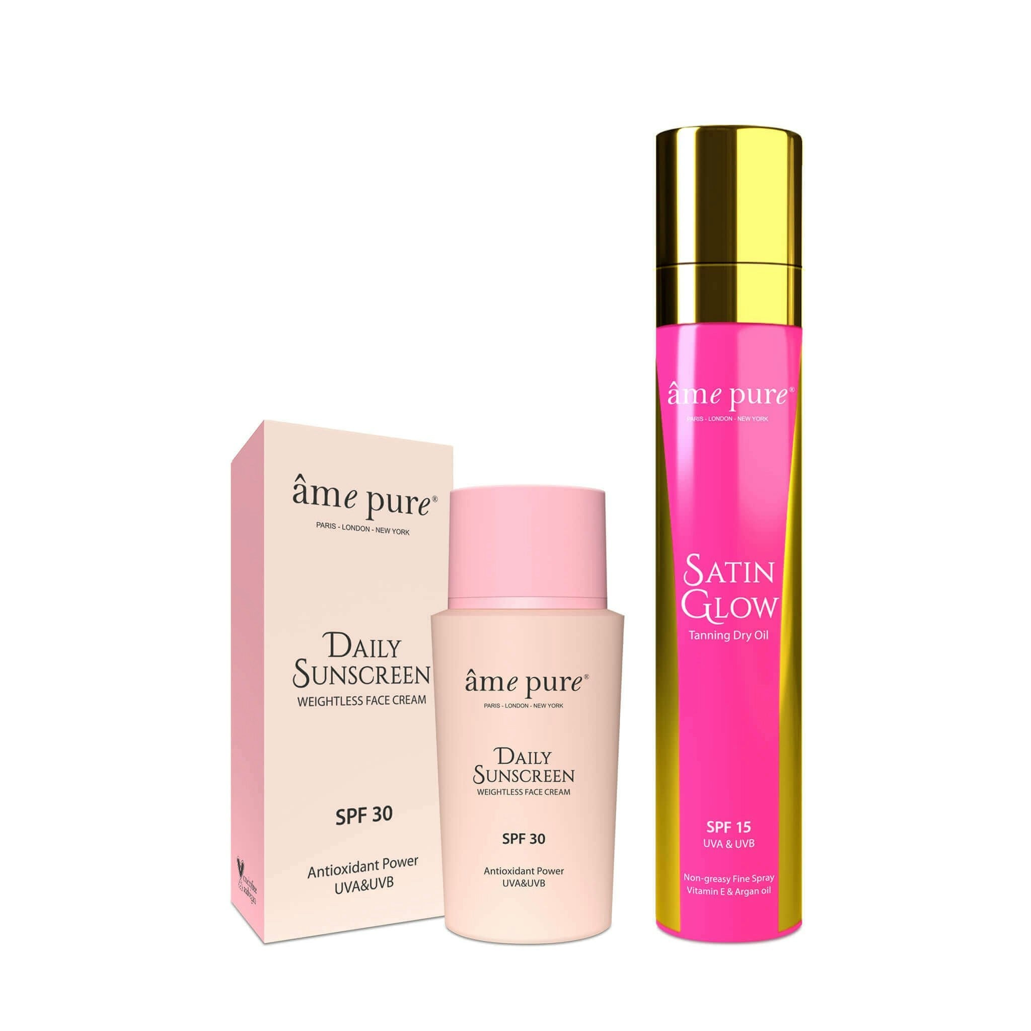 Âme Pure Dark Sunscreen Set - Face & Body Spf Protection Kit