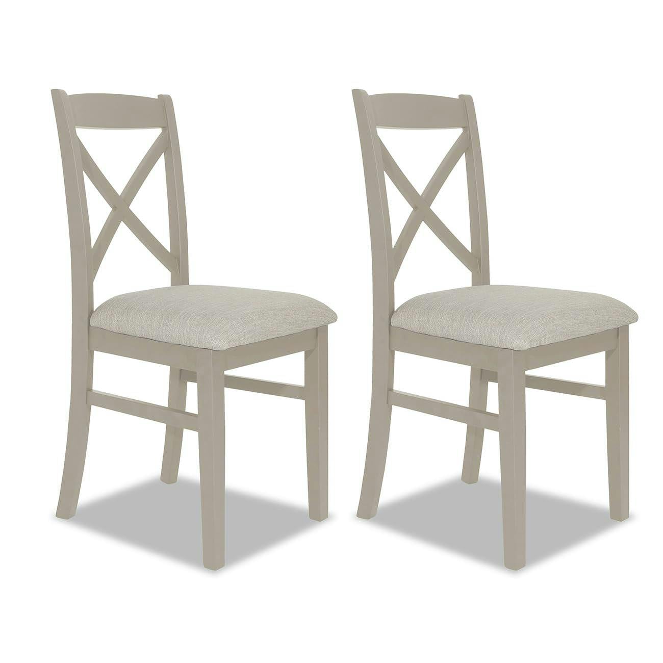 Statement Furniture Beige Florence Crossback Upholstered Seat Chairs Set Of 2 - Truffle,