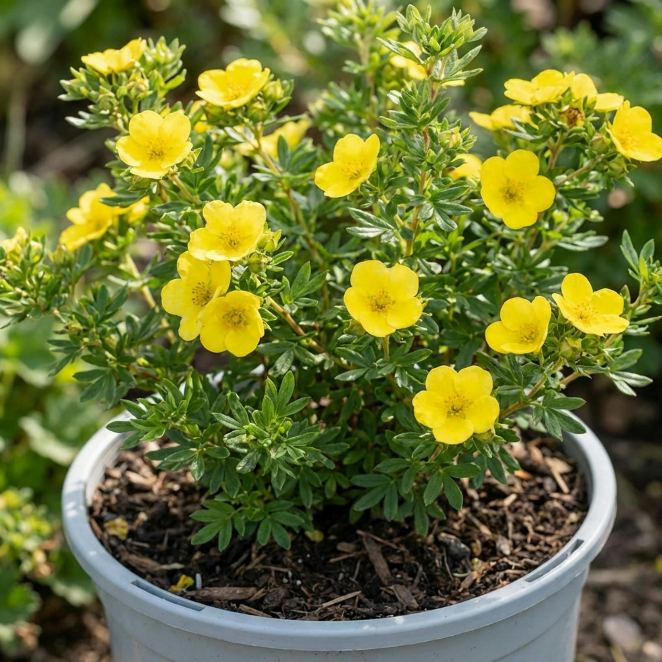 Yellow Potentilla Goldfinger Hardy Flowering Shrub Plant 2L Pot