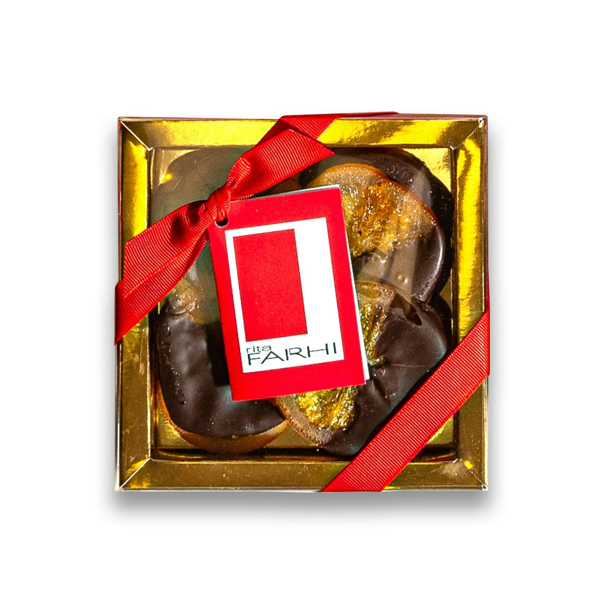 Rita Farhi Dark/Orange Belgian Chocolate Dipped Candied Slices, 200G